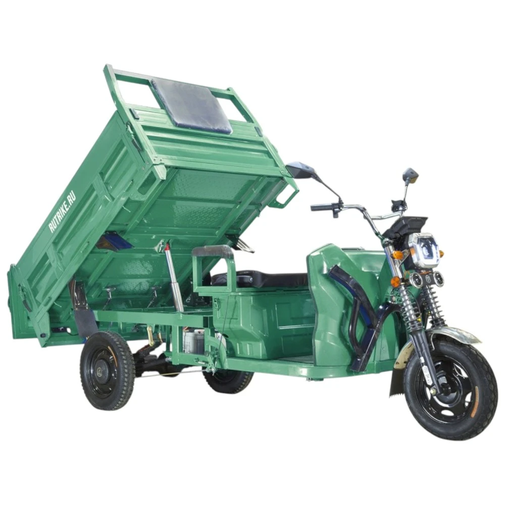 Грузовой электротрицикл Rutrike D5 1500 гидравлика (72V1500W) Тёмно-зелёный
