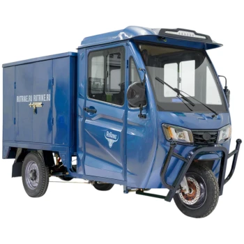 Грузовой электротрицикл Rutrike КАРГО Кабина Дуал NEXT обогрев 72V 2000W Тёмно-синий