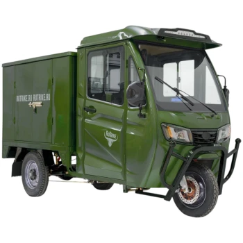 Грузовой электротрицикл Rutrike КАРГО Кабина Дуал NEXT обогрев 72V 2000W Тёмно-зелёный