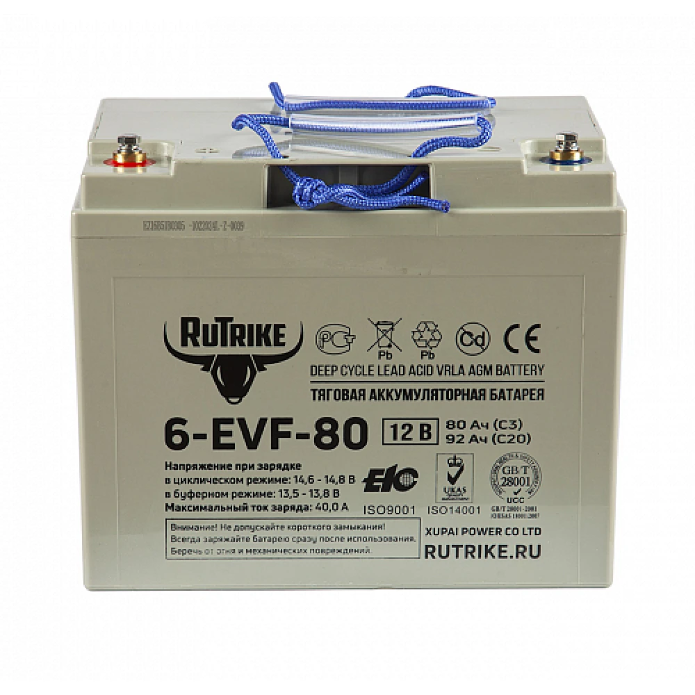 Тяговый аккумулятор RuTrike 6-EVF-80 (12V80A/H C3) 1